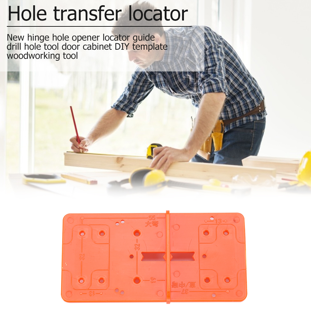 35/40mm Hole Drilling Guide Positioner ABS Hinge Jig Hole Opener Door Cabinet DIY Template Woodworking Household Hand Tool Sets