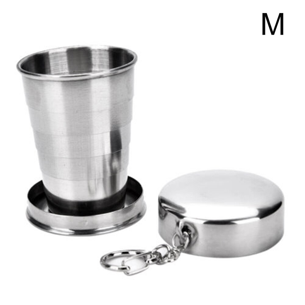 1 Pcs Rvs Pot Draagbare Opvouwbare Water Mok Deksel Handvat Outdoor Camping Koken Picknick Ultralight Titanium Cup: 02