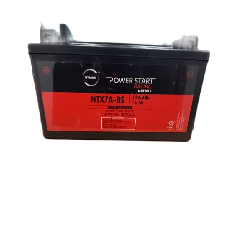 NX NTX7A-BS / YTX7A-BS. Batería para moto 12V 6Ah 90A recargable preactivada Plomo sellado AGM. Compatible con modelos de otras marcas similares