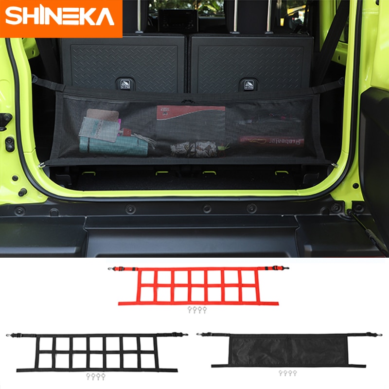 Shineka Opbergen Opruimen Voor Jimny + Zwarte Kofferbak Doos Netto Kofferbak Cargo Net Organizer Voor Suzuki Jimny accessoire