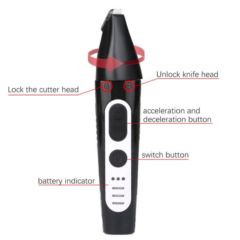 Pet Dog Hair Nail Trimmer Animal Grooming Kit USB Rechargeable Electric Low-Noise Multi-function Clippers Scissor