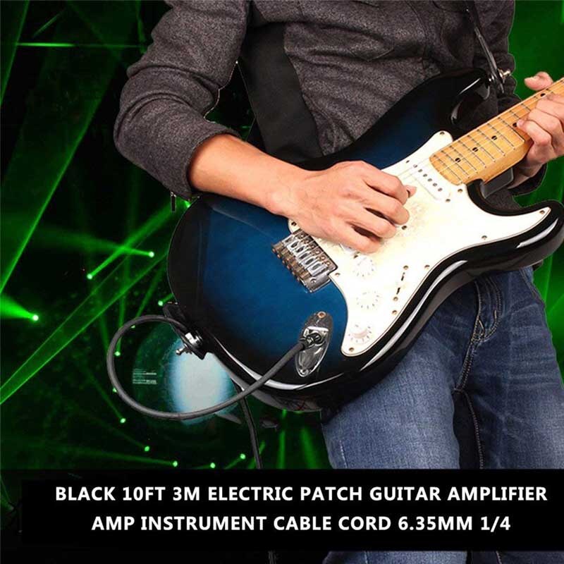 3m/10 fod guitar-amp elektrisk guitar kabel stereo 6.5mm ledning adapter forstærker afskærmet støjreduktion bas guitar kabel