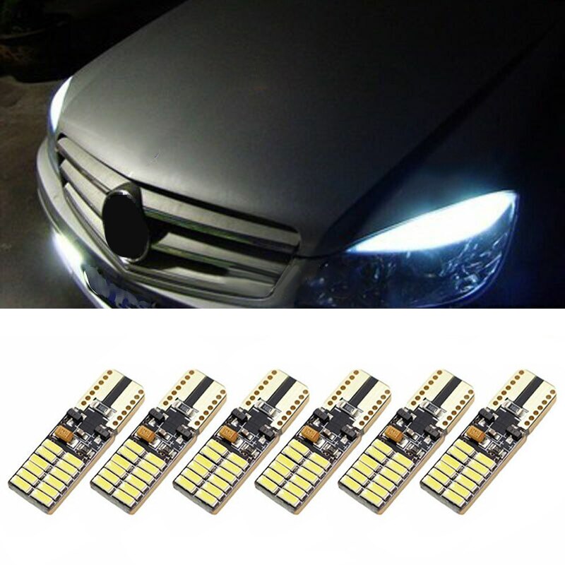 6 uds luces de coche repuestos T10 piezas 5W lámparas luminosas accesorios bombilla LED