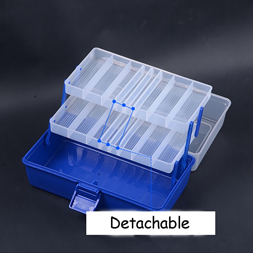 Portable Fishing/Medicine/Manicure Storage Case Tackle Box Plastic Waterproof Equipment Fish Lure Storage Box 3 Layers