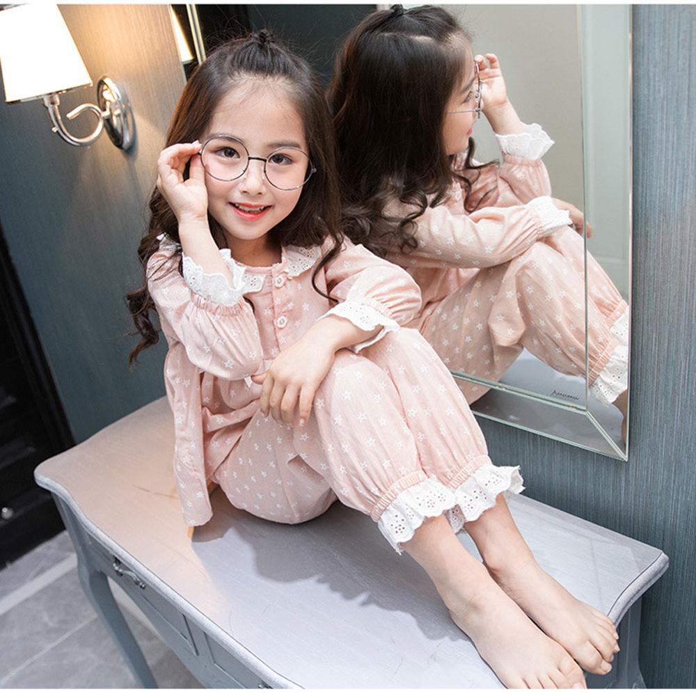 Kinderpyjama's herfst meisjes nachtkleding babykleding kindernachtkleding t-shirt + broek katoenen huiskleding vaderschapspyjama's 2- delige sets