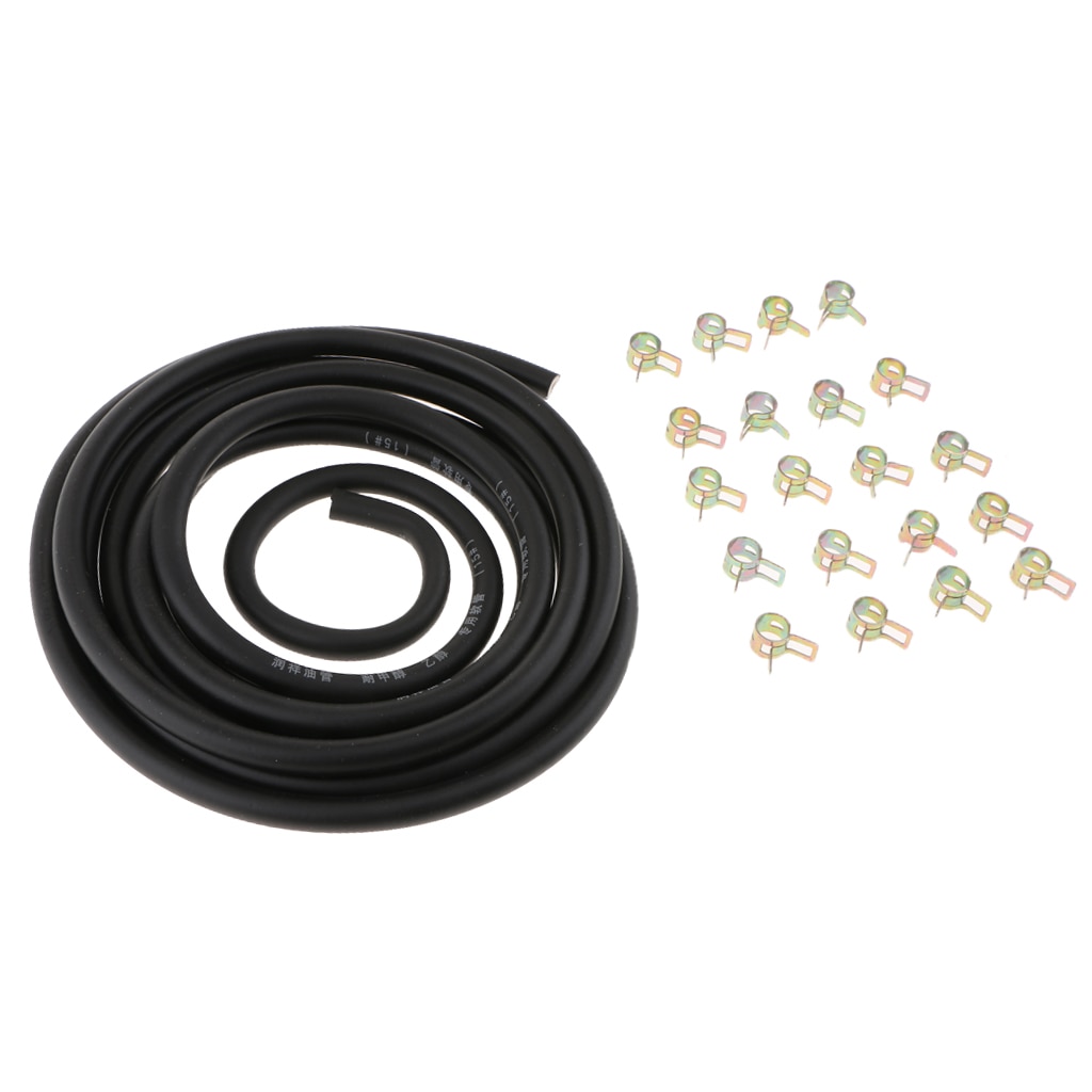 Tuyau de carburant de 1/4 "+ colliers de serrage de 9.8" pour tracteurs, tondeuse, conduite de carburant de 2/5 pieds
