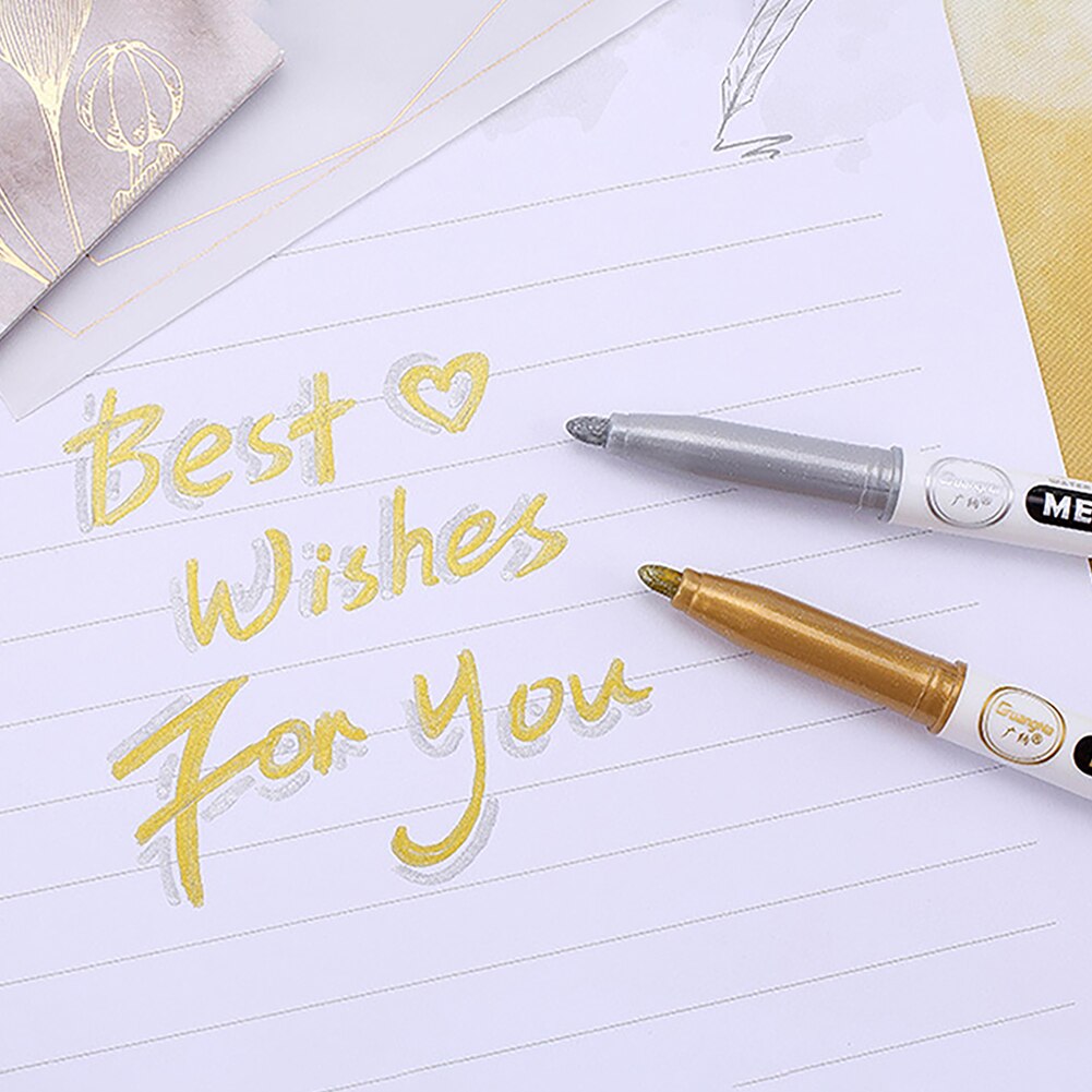 2pcs Writing Stationery Ergonomic School With Lid Multifunction Waterproof Portable Drawing Pen Student Greeting Card Marker DIY