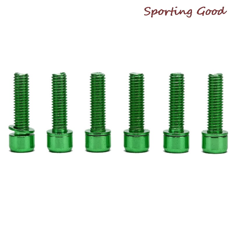 Meerdere Kleuren Fiets Stuurpen Schroef Aluminium M5x18mm Mtb Racefiets Fixed Gear Stuurpen Schroef 6Pcs: GN