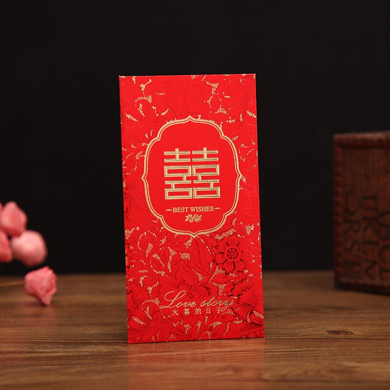 ! 30pcs Romantic Wedding Best Wishes Red Envelope Floral Double Happiness Love Day Red Pocket