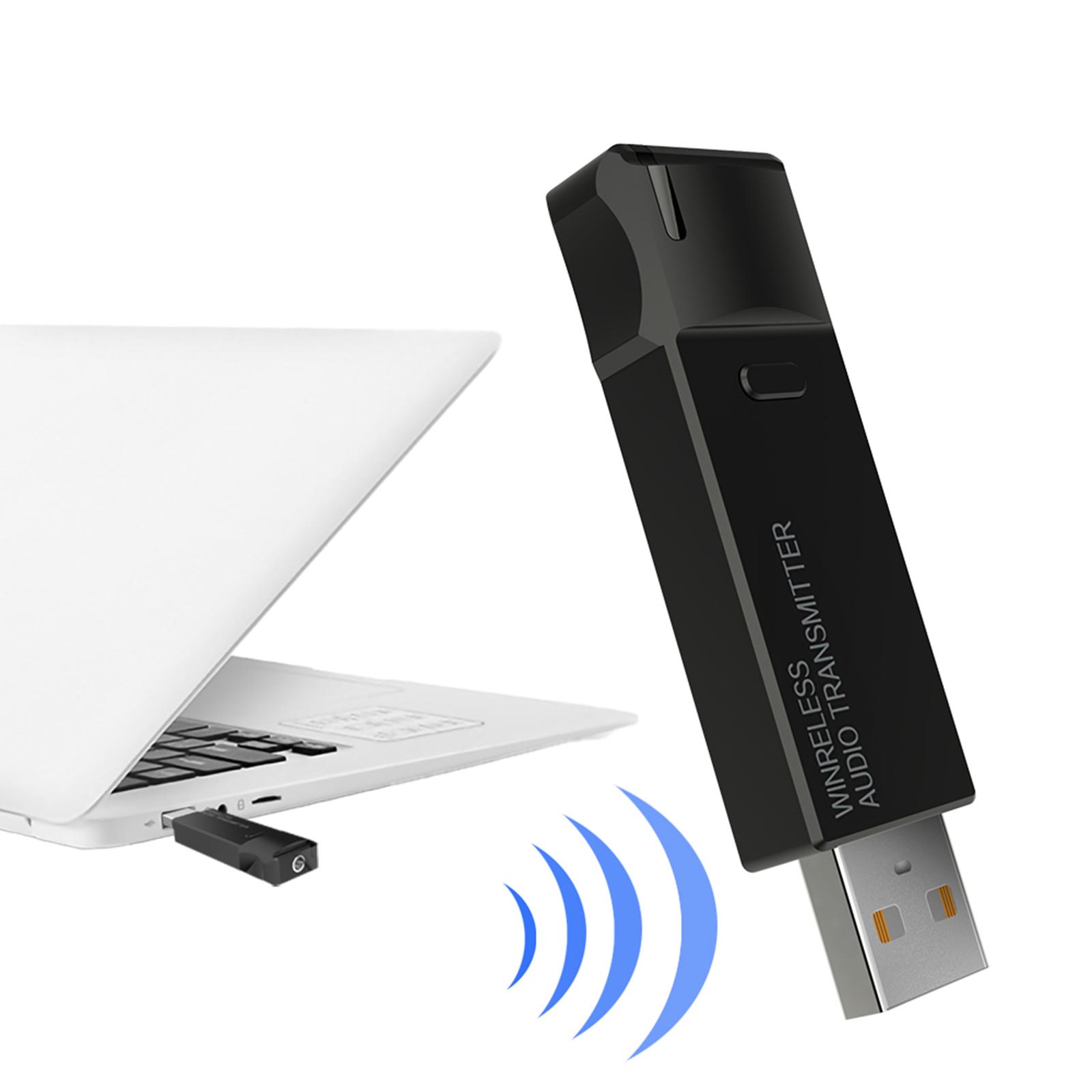 Mini USB Bluetooth Audio Transmitter with aptX V5.3 3.5mm AUX Wireless Audio Adapter for PS4 Speakers PC TV USB Power Supply