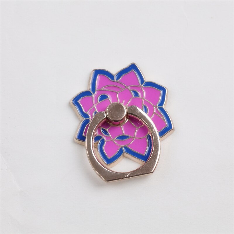 Rainbow Metal Finger Ring Jewelry Smart Phone Stand Holder Flower Mobile Phone Holder Stand For Iphone All Phone