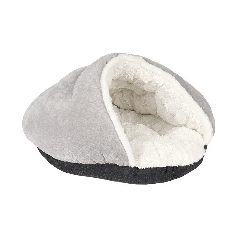 PSM Pet Cat Bed House Buckskin Bed Cat Cave Basket Cat Toddler Soft Warm Abreathable Chihuahua Cats Products for Pets Niche Chat: Gray