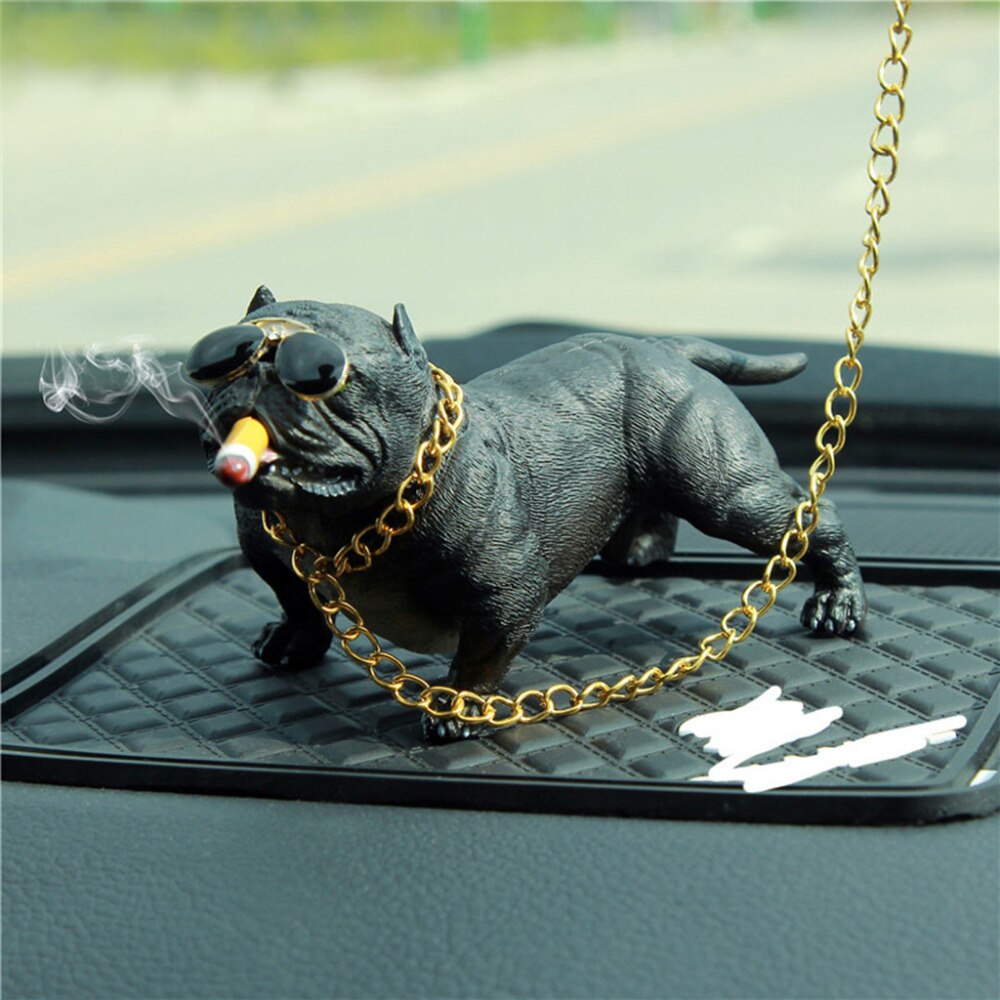 Grappige Leuke Home Decoratie Auto Accessoires Bully Pitbull Hond Auto Interieur Dashboard Ornament Geen Basis: A