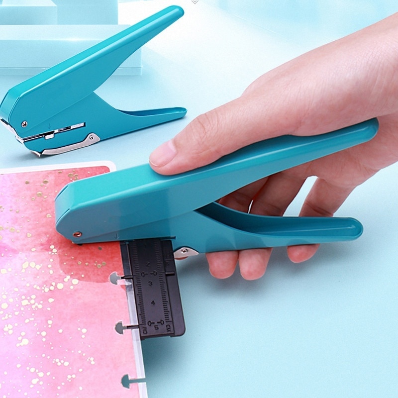 Mushroom Hole Punch Manual Paper Punches with Ruler Paper Cutter Hole Puncher A1911-10