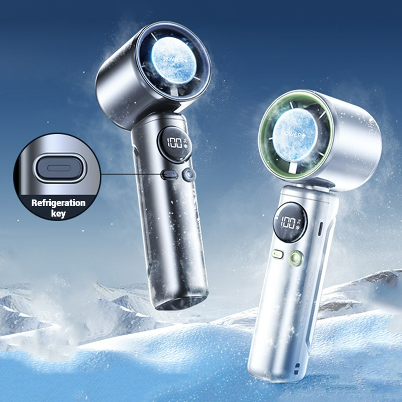 Upgraded Electric Mini Fan Refrigeration Handheld Fan USB Rechargeable Portable Cooling Fan Air Cooler
