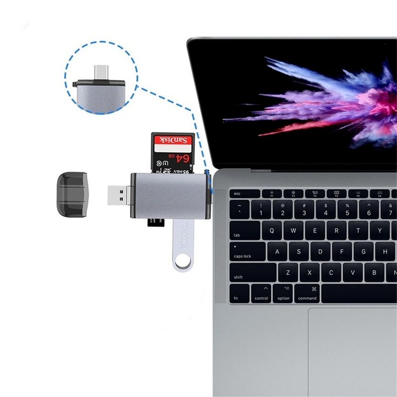 USB 6 in 1 Card Reader Micro USB 2.0 Type C to SD Micro SD TF Adapter Accessories OTG Cardreader Smart Memory SD Card Reader