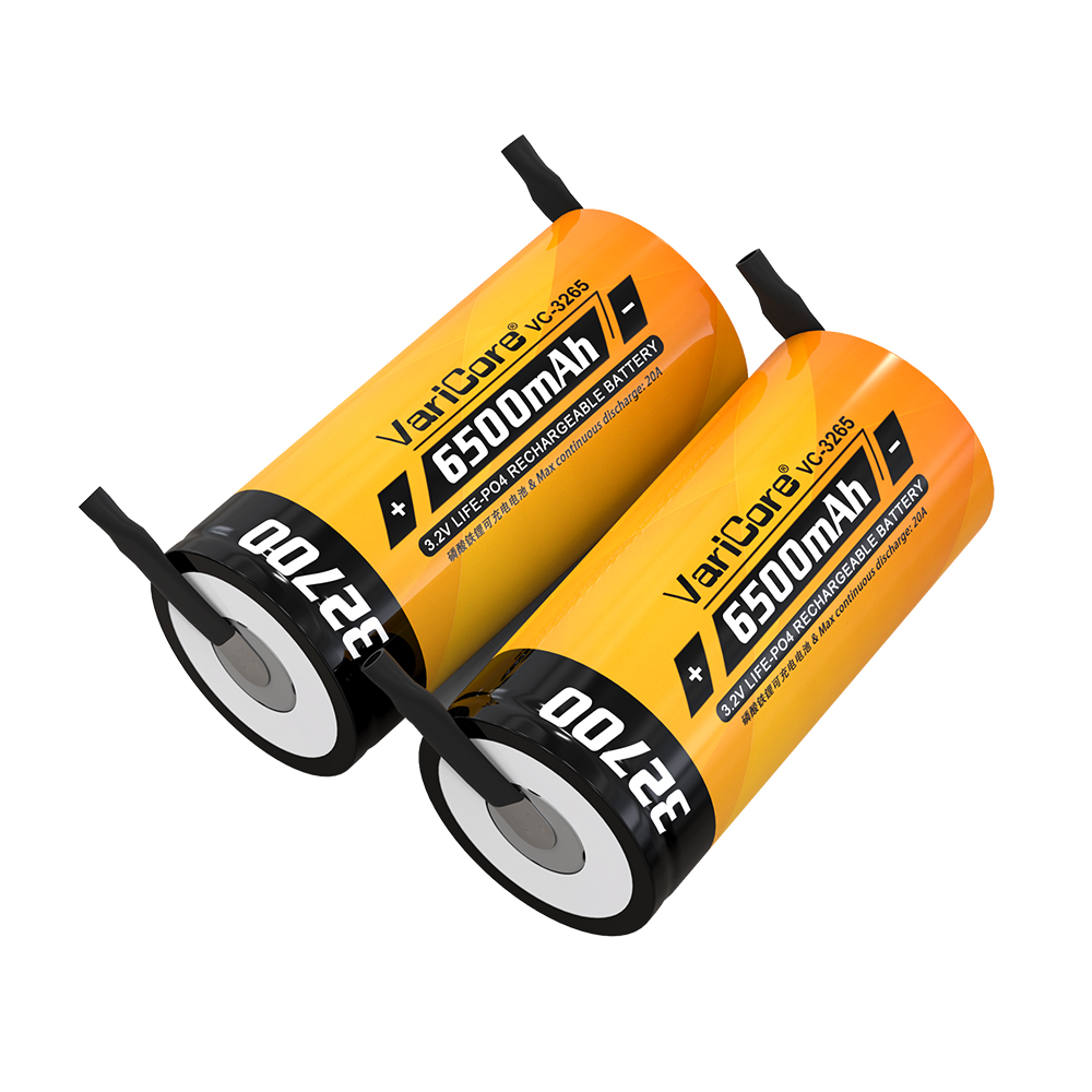 VariCore 3.2V 32700 6500mAh LiFePO4 Bateria 35A Descarga Contínua Máxima 55A Bateria de alta potência + folhas de níquel