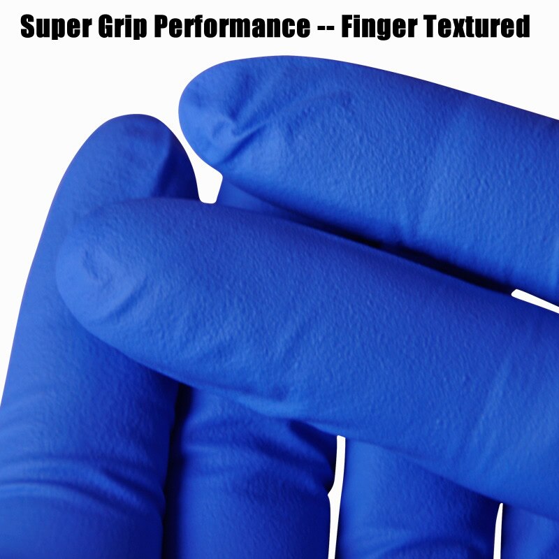 20 stuks blauwe nitril wegwerphandschoenen, ambidextreuze oliebestendige handschoenen voor examens, experimenten, onderzoek, schoonmaken, repareren, werkveiligheid