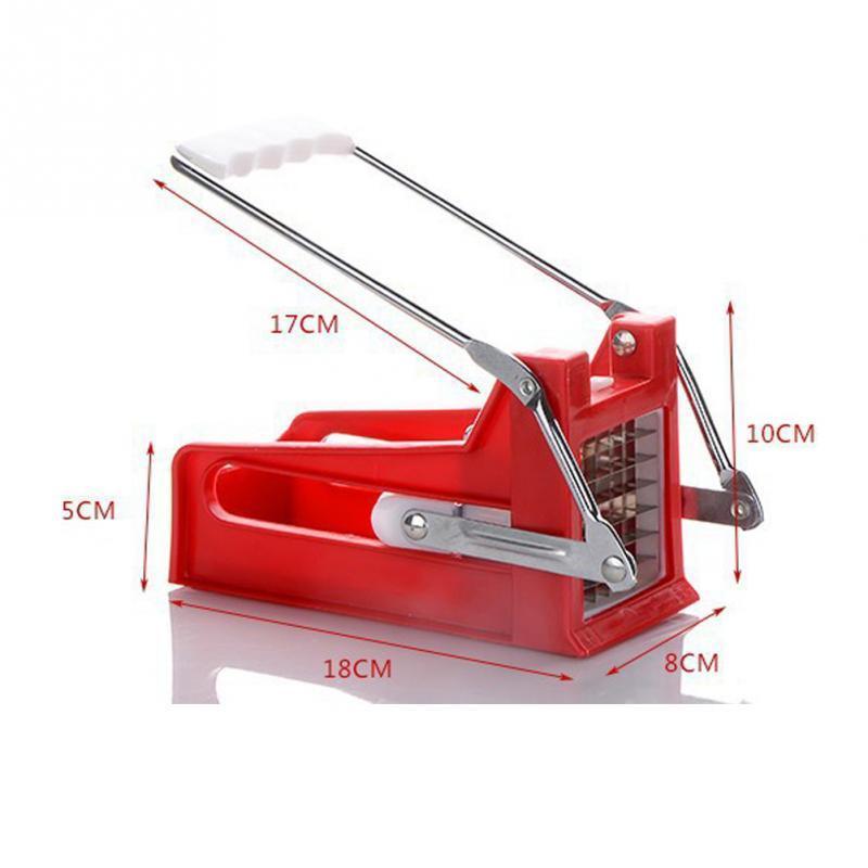 Kitchen Manual Food Processors Manual French Fry Cutters Stainless Potato Chipper French Fries Slicer Chip Cutter Maker Chopper