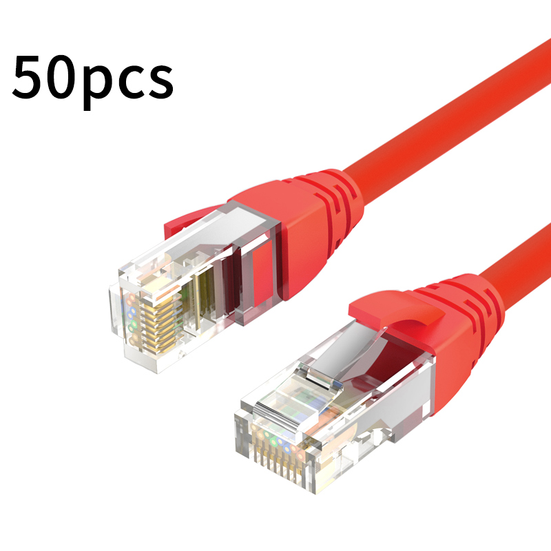 50Pcs Ethernet Kabel Cat6 Lan Kabel 0.3M/0.5M Utp RJ45 Netwerk Patch Kabel Voor Ps Pc internet Modem Router: Bruin / 1.8m