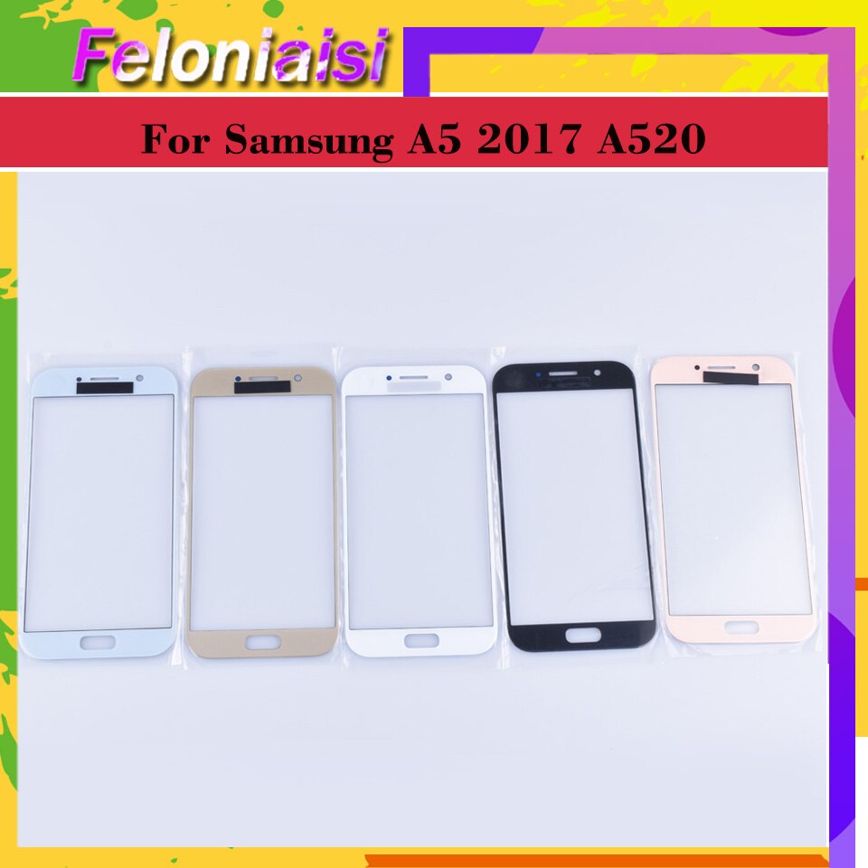 Voor Samsung Galaxy A5 A520 A520F SM-A520F SM-A520F/DS Touch Screen Voor Glas Panel TouchScreen Outer Lens