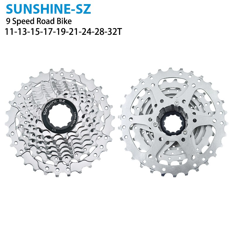SONNENSCHEIN Rennrad 8/9/10/11 Geschwindigkeit Velocidade Fahrrad Kassette 11-23T/25T/28T/30T/32T/34T/36T Freilauf Kettenrad für SHIMANO: 9S 11-32T