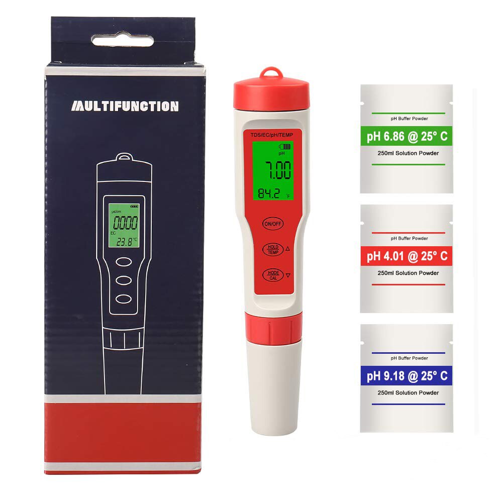 3/4/5/7 In 1 7 In 1 Ph/Tds/Ec/Orp/Zoutgehalte/S. G/Temperatuur Meter C-600 Water Quality Tester Voor Drinkwater, Aquaria: 4 IN 1