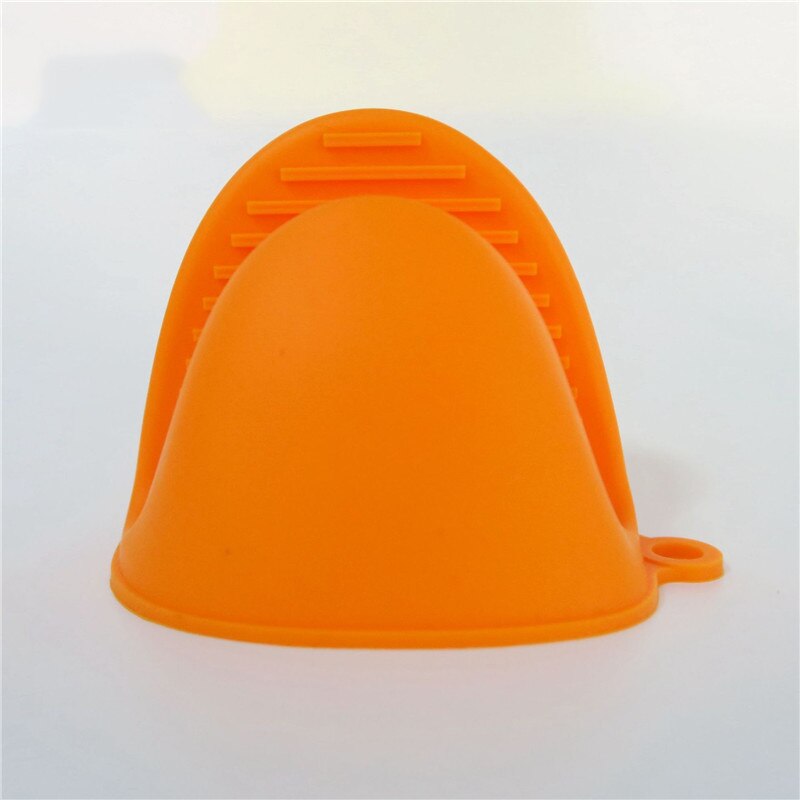 Silikone anti-skoldning ovn handsker grydelapper køkken bbq handsker bakke gryde fad skål holder ovn luffer varmebestandig håndklip: Orange