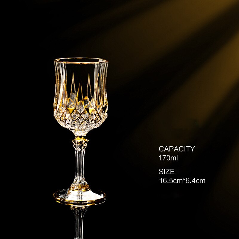 Gold Luxury Wine Glass Wine Champagne Goblet European Style Exquisite Household Bar Crystal Whiskey Glasses Hand Blown Cups: 006