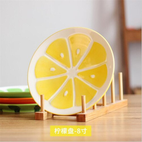 Household ceramic plate fruit plate 8 inch watermelon plate Japanese steak dessert breakfast plate tableware LB52003: 4