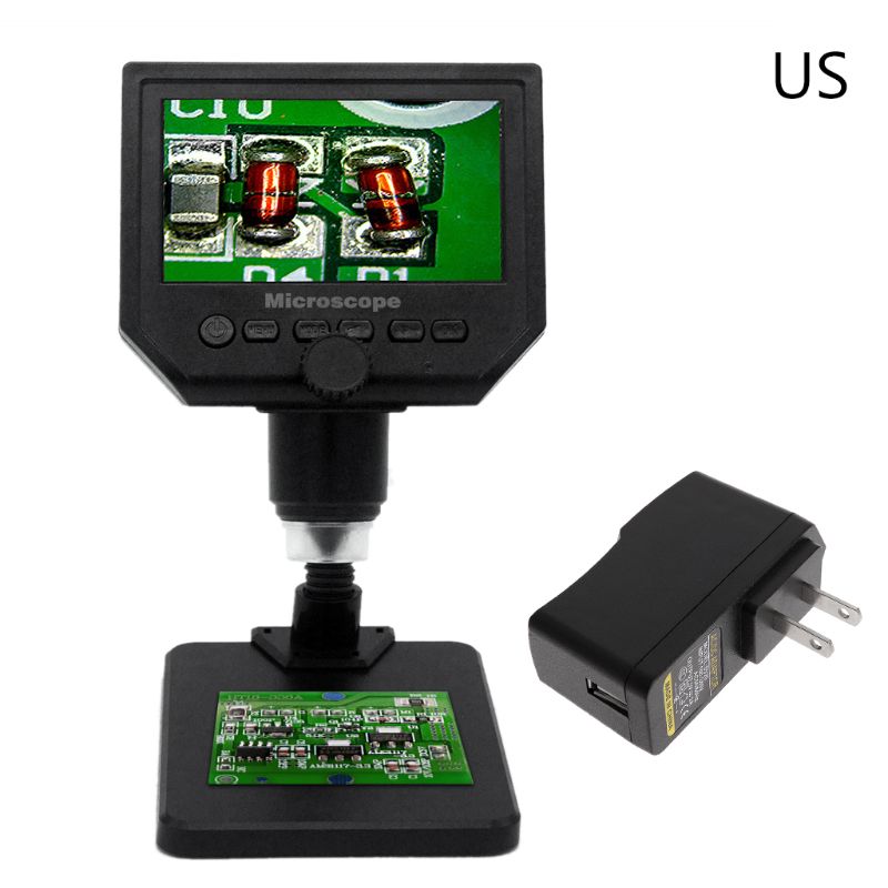 G600+ 600X HD 3.6MP 8 LED Portable LCD Digital Microscope 4.3" Electronic HD Video Microscopes Endoscope Magnifier Camera: US