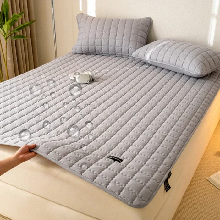 Vanntett madrassbeskytter sengetøy vattert overmadrass med elastisk bånd mykt beskyttende sengeteppe bettlaken 200 x 220: 180*65cm / Gul