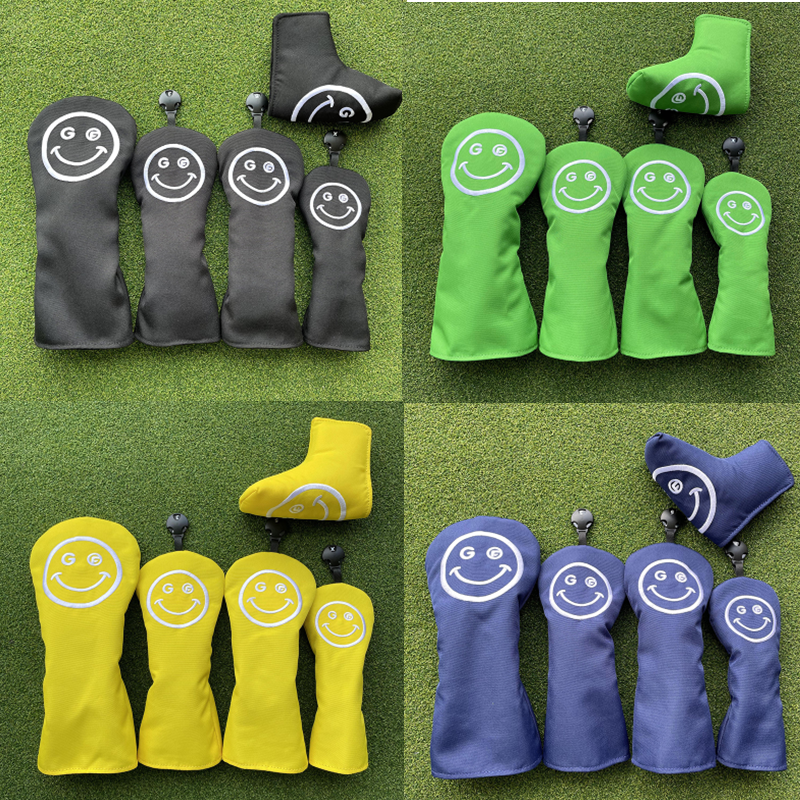 Smile golfklubba  #1 #3 #5 trähuvudskydd driver fairway woods skydd putterhuvudskydd
