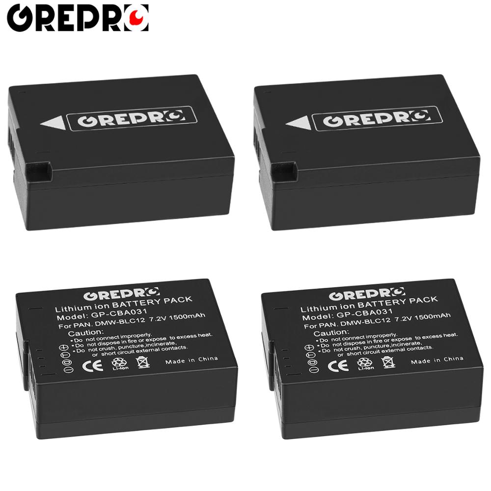 1500mAh DMW-BLC12 DMW BLC12 DMW-BLC12E Battery+ LCD Charger for Panasonic Lumix DMW-BLC12PP, FZ200, G5, G6, G7, GH2, GX8, FZ1000: 4x Battery