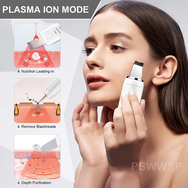 Ultrasone Huid Scrubber Diepe Gezicht Reinigingsmachine Peeling Schop Facial Pore Cleaner Gezicht Huid Scrubber Lifting Machine