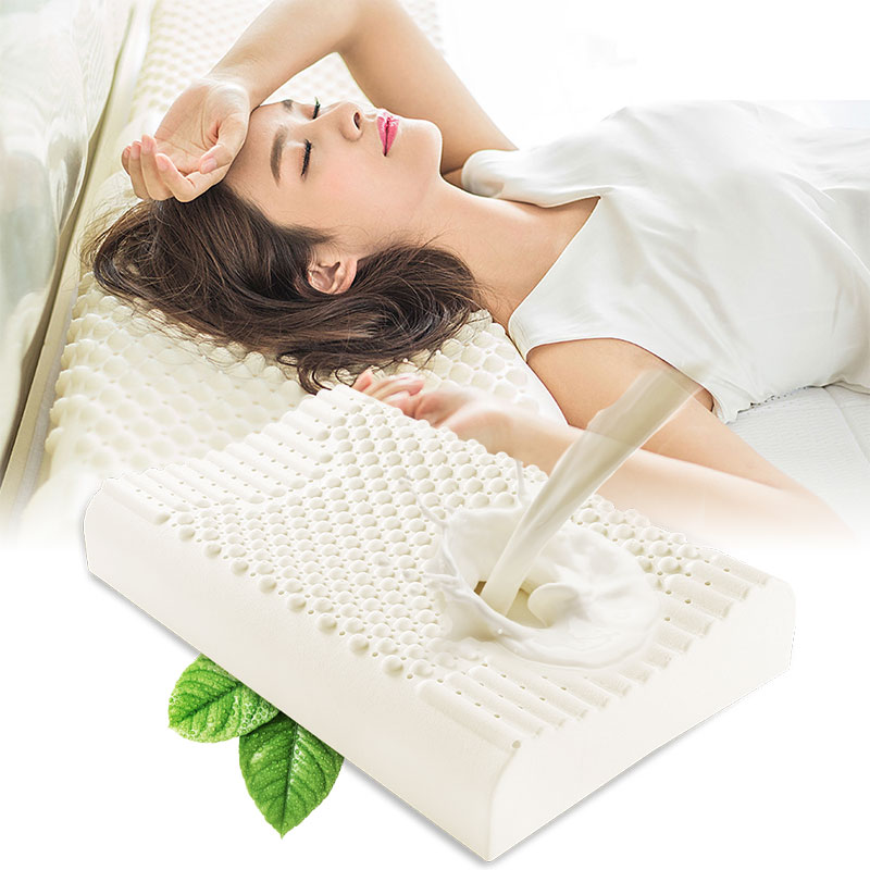 Oreiller orthopédique en pur latex naturel,literie de Thaïlande, soin correcteur pour le cou durant le sommeil, protection des vertèbres cervicales, santé du cou