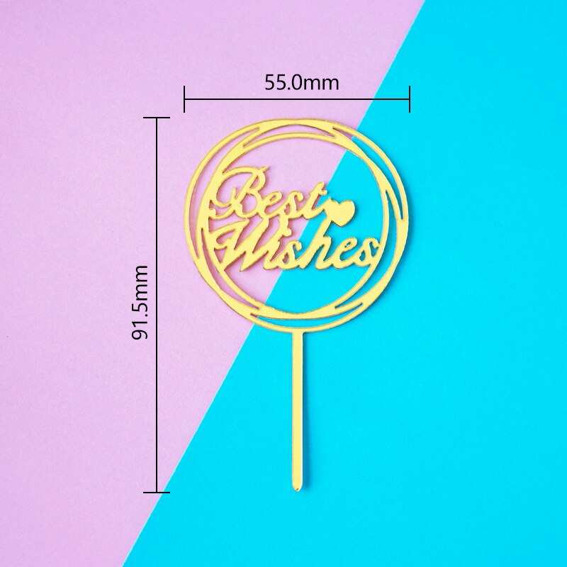 Pak Van 10 Stuks Mini Gelukkige Verjaardag Acryl Cake Topper Verjaardagstaart Decoratie: 02 Best Wishes 10PCS