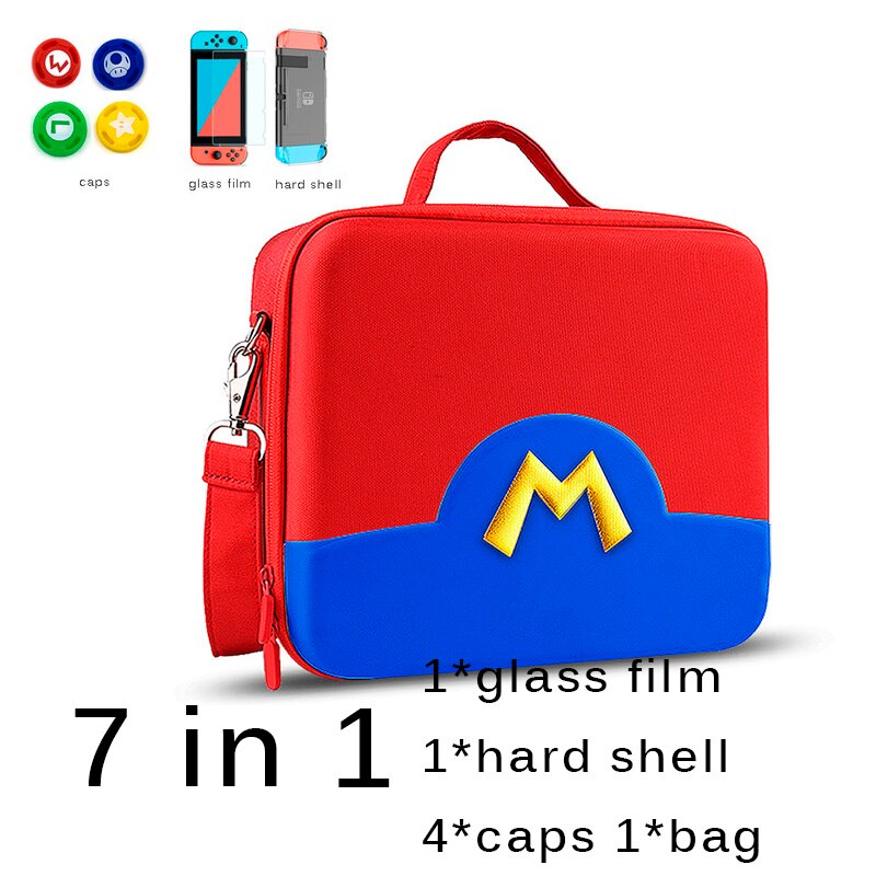 Bolsa de almacenamiento portátil, Estuche de transporte de carcasa EVA para Nintendo Switch resistente al agua, protector de Pokeball para accesorios de consola NS: A big 7 in 1