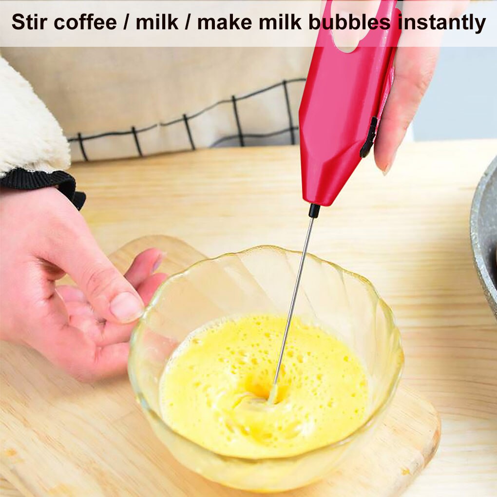 2pc Milk Drink Coffee Whisk Mixer Electric Egg Beater Frother Foamer Mini Handle Stirrer Practical Kitchen Cooking Tool