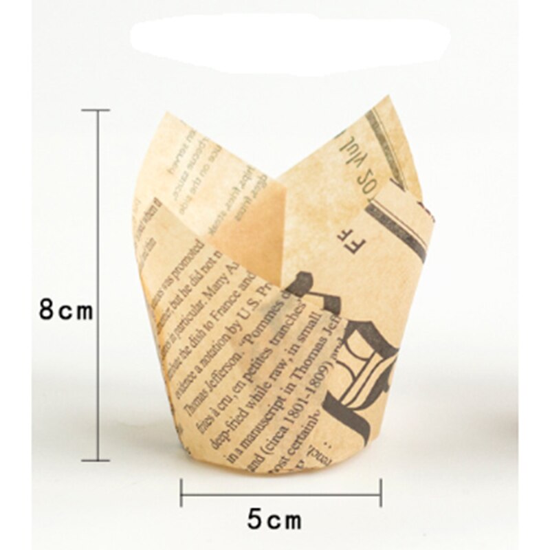 10 uds de papel pastel decoración herramienta molde flor de tulipán magdalena de Chocolate envoltura magdalena de repostería de papel del trazador de líneas desechables