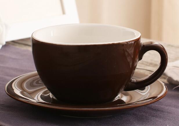 200ml Bunte Dicke Körper Neue Knochen China Cappuccino Tasse und Untertassen Keramik Kaffee Tasse Untertasse Latte Tasse Getränk