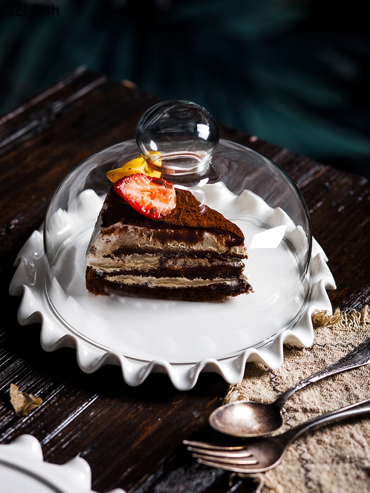 Céramique gâteau support gâteau plateau fruits plateau Dessert Table présentoir verre couverture mariage fête décoration ménage