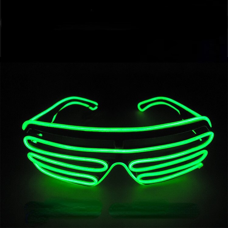 LED Luminous Glasses Halloween Glowing Neon Christmas Party Bril Flashing Light Glow Sunglasses Glass Festival Supplies Costumes: Neon Green