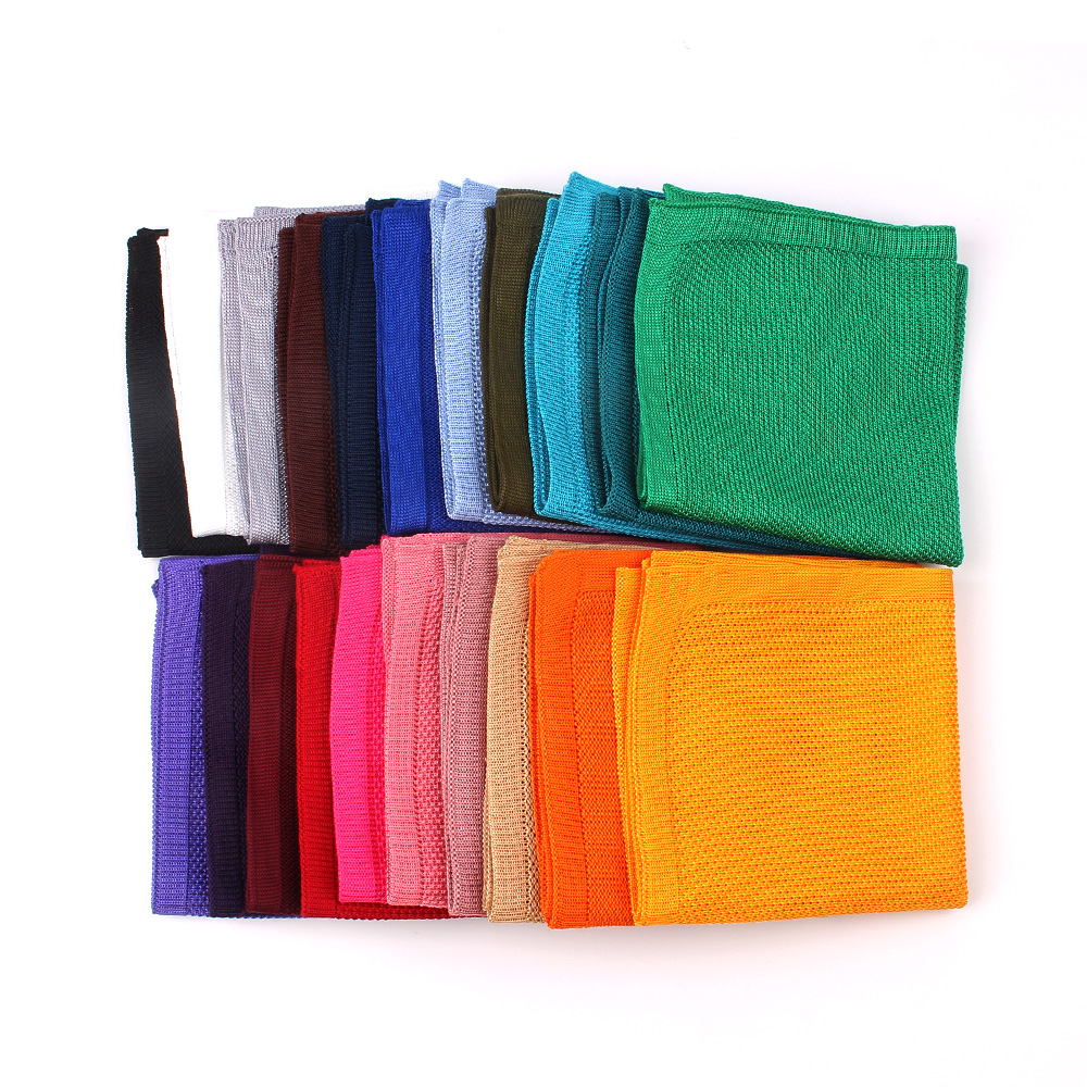 Solide betroffen Einstecktuch Für Männer Anzüge Gestrickte Hanky Herren Taschentücher lässig Anzug Quadratische Taschentuch Handtücher Für Party Schals