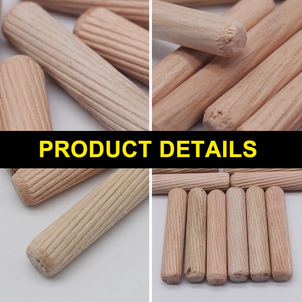 400 pièces/ensemble goupilles rainurées droites porte de meubles d'insertion facile extrémités biseautées fournitures d'art durables goupille en bois cannelée multifonction