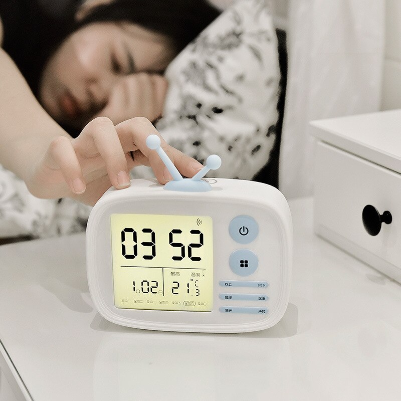 Originality Intelligence Led Digital Alarm Clock Usb Charge Children Student Sound Control Voice Sunrise Alarm Clock Awaken Lamp
