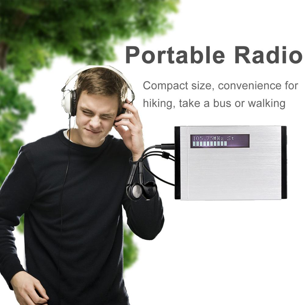 TIVDIO T-101 DAB FM Stereo Radio Pocket Receiver Mini Portable Clock Digital DAB+ RDS Radio Receiver Music Player Earphone F9204