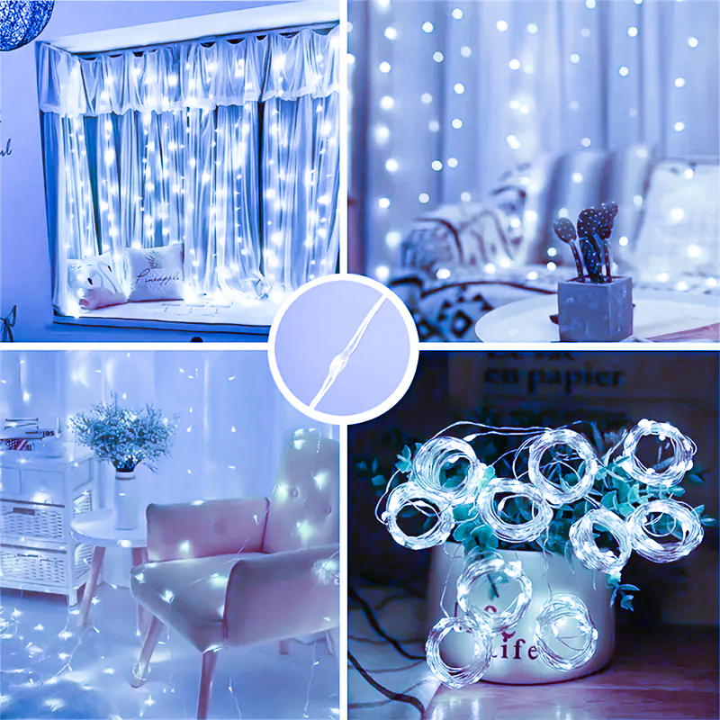 Led Gordijn String Lights Slinger Festival Kerst Decoratie Usb Afstandsbediening Bruiloft Sprookjesachtige Verlichting Voor Slaapkamer Huis