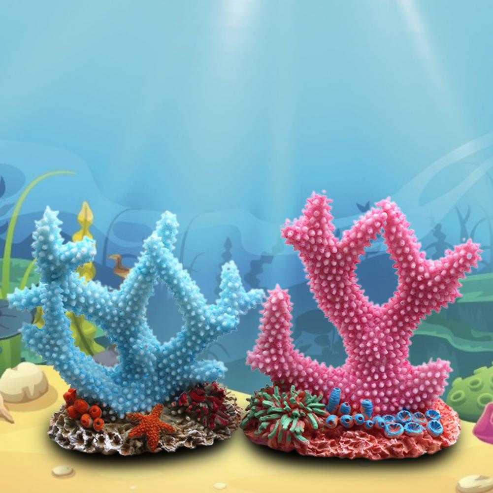 Piedra de Coral Artificial para acuario, ornamento colorido para pecera, Accesorios para tanque