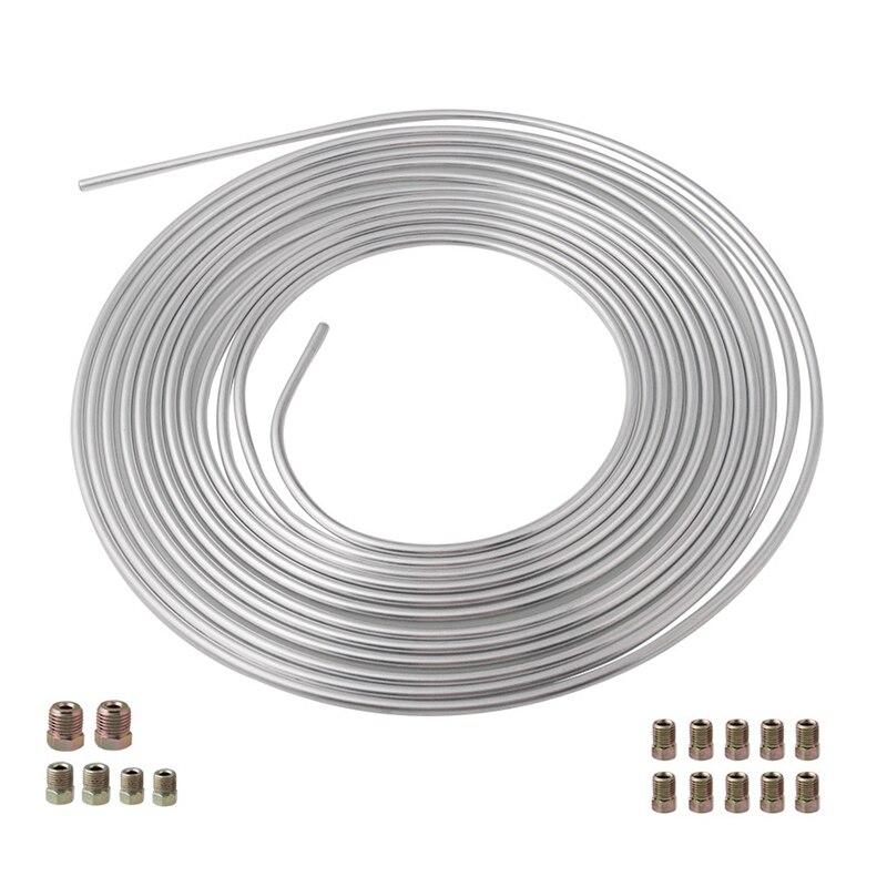 Gegalvaniseerd Ijzer Remleiding Tubing Kit 3/16 Od 25 Voet Spoel Roll Alle Grootte Hulpstukken